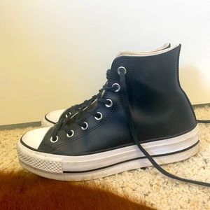 Leather Platform Converse High-tops